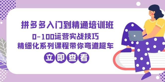 2023拼多多入门到精通培训班：0-100运营实战技巧 精细化系列课带你弯道超车副业工作-副业资源站-副业项目-创业项目-搞钱项目个人副业工作资源分享