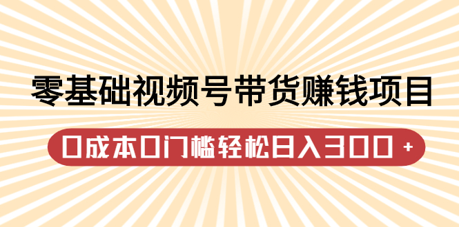 零基础视频号带货赚钱项目，0成本0门槛轻松日入300+【视频教程】副业工作-副业资源站-副业项目-创业项目-搞钱项目个人副业工作资源分享