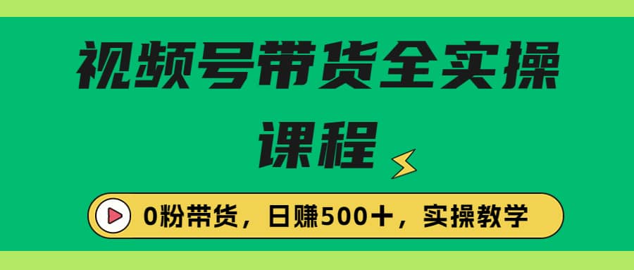 收费1980的视频号带货保姆级全实操教程，0粉带货副业工作-副业资源站-副业项目-创业项目-搞钱项目个人副业工作资源分享