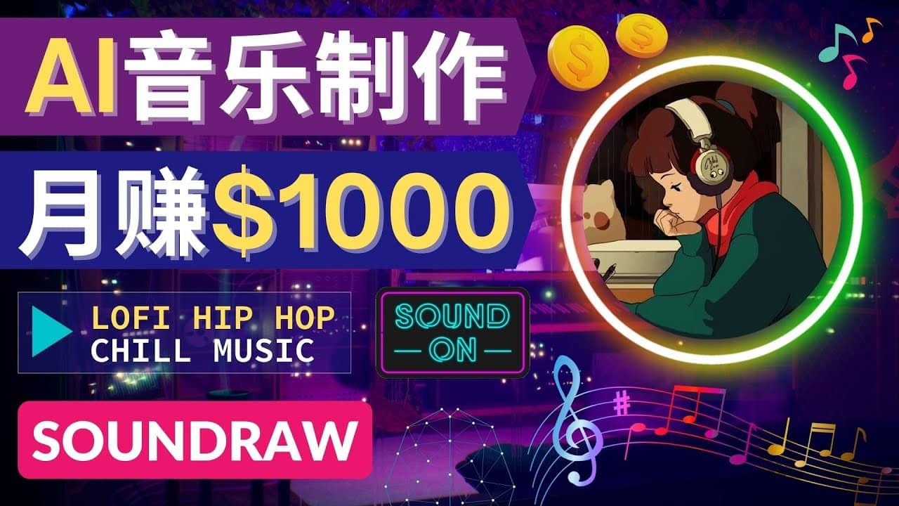 无需任何音乐基础： 使用AI软件制作Lofi Hip Hop Chill Music 月赚1000美元副业工作-副业资源站-副业项目-创业项目-搞钱项目个人副业工作资源分享