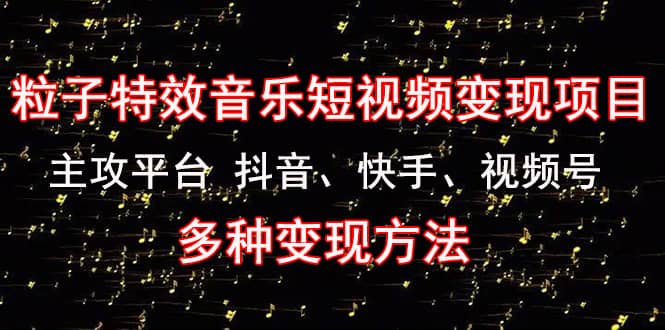 《粒子特效音乐短视频变现项目》主攻平台 抖音、快手、视频号 多种变现方法副业工作-副业资源站-副业项目-创业项目-搞钱项目个人副业工作资源分享