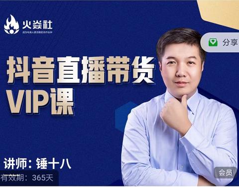 锤十八-抖音直播带货VIP课，专注直播带货有效盈利模式副业工作-副业资源站-副业项目-创业项目-搞钱项目个人副业工作资源分享