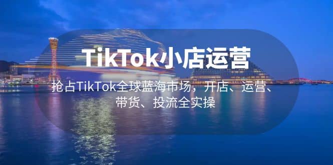 TikTok小店运营 抢占TikTok全球蓝海市场，开店、运营、带货、投流全实操副业工作-副业资源站-副业项目-创业项目-搞钱项目个人副业工作资源分享
