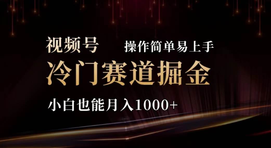 2024视频号冷门赛道掘金，操作简单轻松上手，小白也能月入1000+副业工作-副业资源站-副业项目-创业项目-搞钱项目个人副业工作资源分享