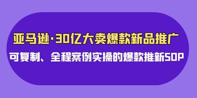 亚马逊30亿·大卖爆款新品推广，可复制、全程案例实操的爆款推新SOP副业工作-副业资源站-副业项目-创业项目-搞钱项目个人副业工作资源分享
