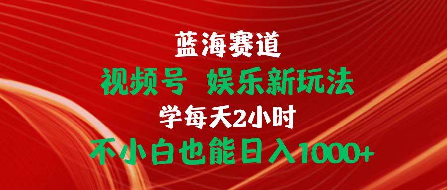 蓝海赛道视频号 娱乐新玩法每天2小时小白也能日入1000+副业工作-副业资源站-副业项目-创业项目-搞钱项目个人副业工作资源分享