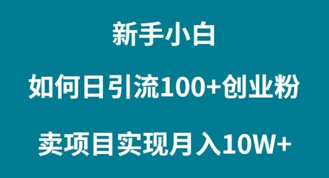 新手小白如何通过卖项目实现月入10W+副业工作-副业资源站-副业项目-创业项目-搞钱项目个人副业工作资源分享