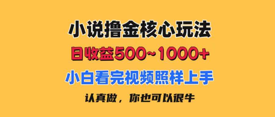 小说撸金核心玩法，日收益500-1000+，小白看完照样上手，0成本有手就行副业工作-副业资源站-副业项目-创业项目-搞钱项目个人副业工作资源分享