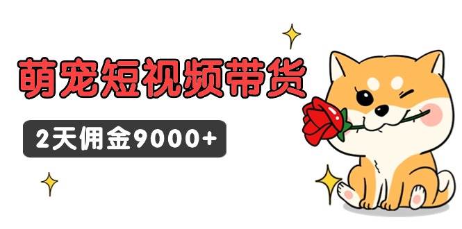 东哲日记·萌宠短视频带货，2天佣金9000+副业工作-副业资源站-副业项目-创业项目-搞钱项目个人副业工作资源分享