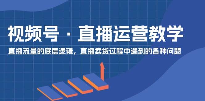 视频号 直播运营教学：直播流量的底层逻辑，直播卖货过程中遇到的各种问题副业工作-副业资源站-副业项目-创业项目-搞钱项目个人副业工作资源分享