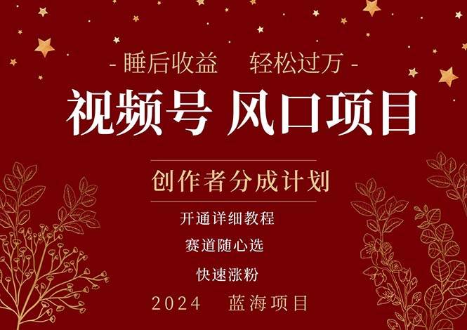 拥有睡眠收益的微信视频号大风口项目，轻松月入过万+，多赛道选择，可…副业工作-副业资源站-副业项目-创业项目-搞钱项目个人副业工作资源分享