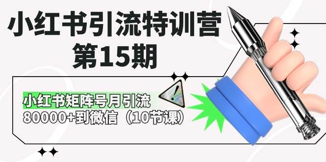 小红书引流特训营-第15期，小红书矩阵号月引流80000+到微信（10节课）副业工作-副业资源站-副业项目-创业项目-搞钱项目个人副业工作资源分享