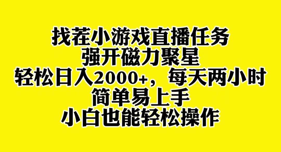 找茬小游戏直播，强开磁力聚星，轻松日入2000+，小白也能轻松上手副业工作-副业资源站-副业项目-创业项目-搞钱项目个人副业工作资源分享