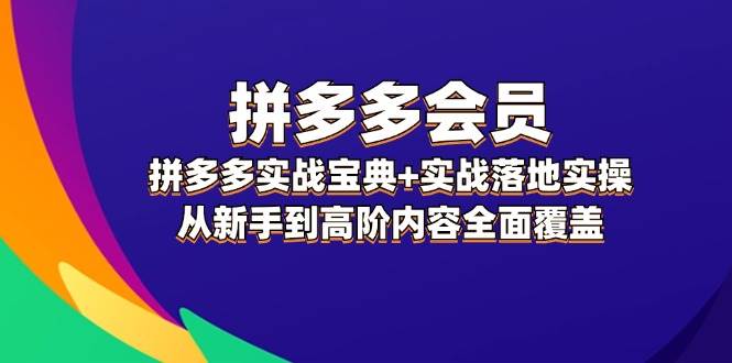 拼多多 会员，拼多多实战宝典+实战落地实操，从新手到高阶内容全面覆盖副业工作-副业资源站-副业项目-创业项目-搞钱项目个人副业工作资源分享