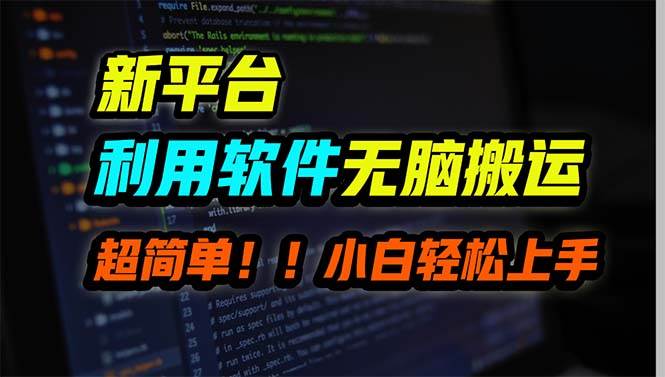 新平台用软件无脑搬运，月赚10000+，小白也能轻松上手副业工作-副业资源站-副业项目-创业项目-搞钱项目个人副业工作资源分享