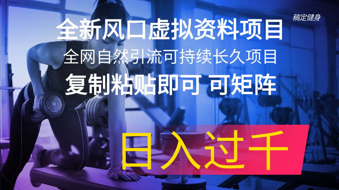 全新风口虚拟资料项目 全网自然引流可持续长久项目 复制粘贴即可可矩阵…副业工作-副业资源站-副业项目-创业项目-搞钱项目个人副业工作资源分享