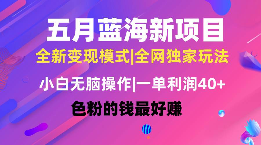 五月蓝海项目全新玩法，小白无脑操作，一天几分钟，矩阵操作，月入4万+副业工作-副业资源站-副业项目-创业项目-搞钱项目个人副业工作资源分享
