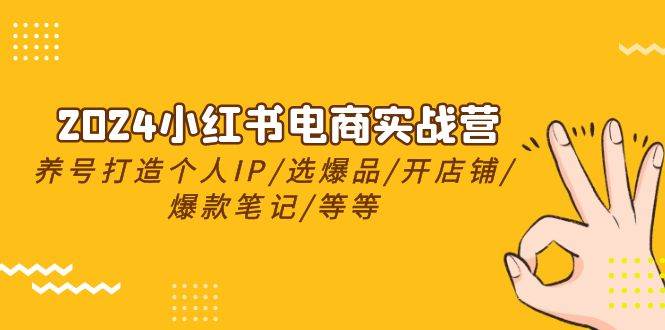 2024小红书电商实战营，养号打造IP/选爆品/开店铺/爆款笔记/等等（24节）副业工作-副业资源站-副业项目-创业项目-搞钱项目个人副业工作资源分享