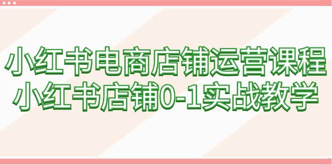 小红书电商店铺运营课程，小红书店铺0-1实战教学（60节课）副业工作-副业资源站-副业项目-创业项目-搞钱项目个人副业工作资源分享