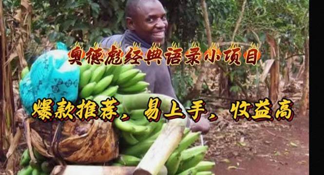 奥德彪经典语录小项目，爆款推荐，易上手，收益高副业工作-副业资源站-副业项目-创业项目-搞钱项目个人副业工作资源分享