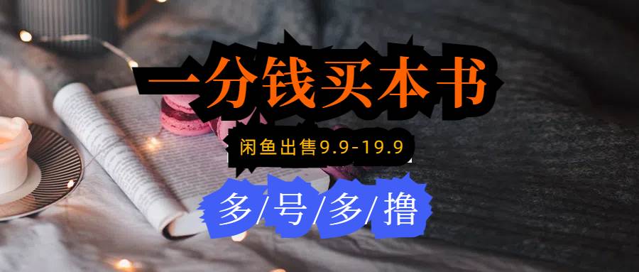 每天花1分钱买一本书，闲鱼出售9.9-19.9不等，多账号多撸 新手小白均可操作副业工作-副业资源站-副业项目-创业项目-搞钱项目个人副业工作资源分享