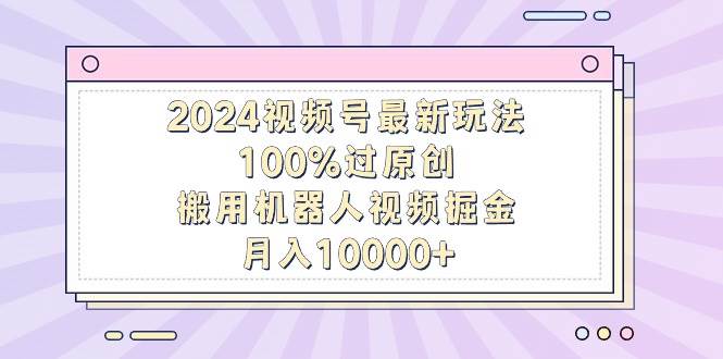 2024视频号最新玩法，100%过原创，搬用机器人视频掘金，月入10000+副业工作-副业资源站-副业项目-创业项目-搞钱项目个人副业工作资源分享