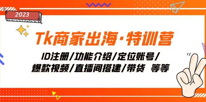 Tk商家出海·特训营：ID注册/功能介绍/定位账号/爆款视频/直播间搭建/带货副业工作-副业资源站-副业项目-创业项目-搞钱项目个人副业工作资源分享