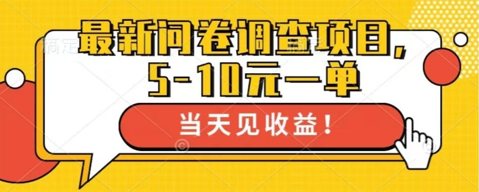最新问卷调查项目，共12个平台，单日零撸100＋副业工作-副业资源站-副业项目-创业项目-搞钱项目个人副业工作资源分享