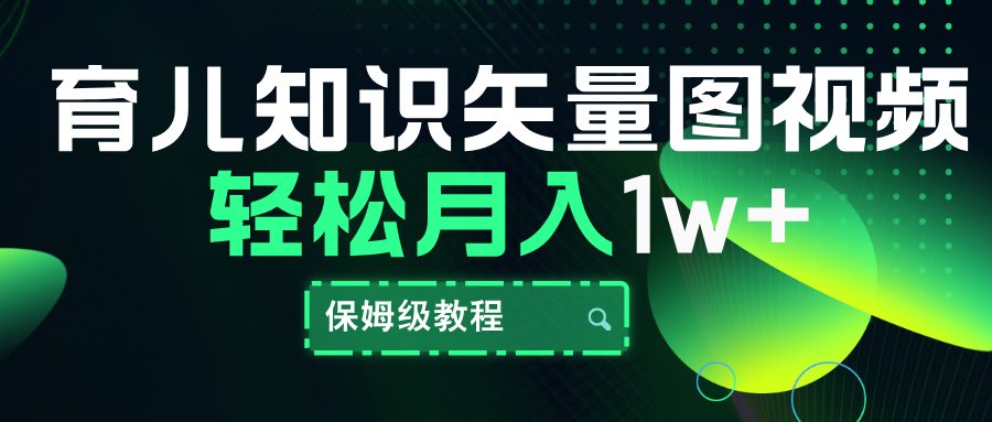 育儿知识矢量图视频，条条爆款，保姆级教程，月入10000+副业工作-副业资源站-副业项目-创业项目-搞钱项目个人副业工作资源分享