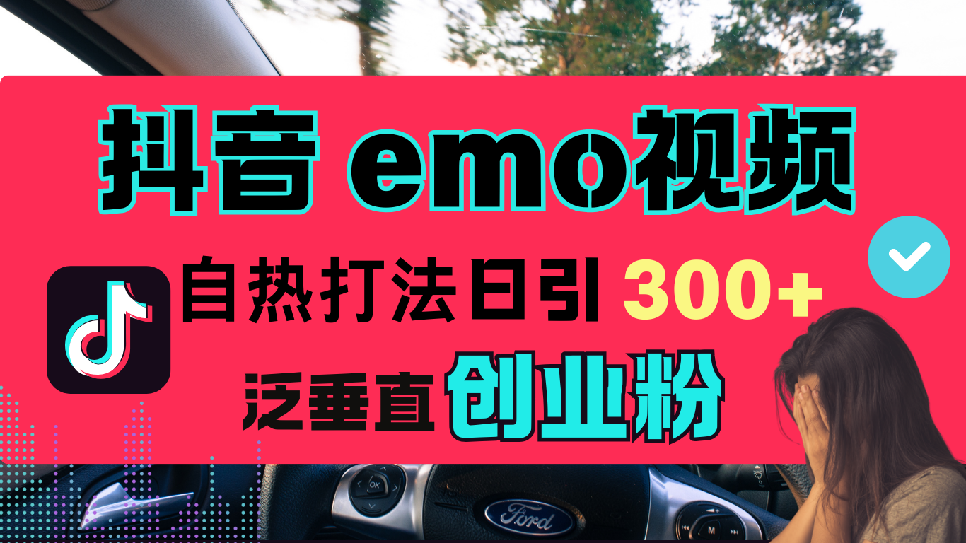抖音“EMO视频”自热流打法，日引300+泛垂直创业粉副业工作-副业资源站-副业项目-创业项目-搞钱项目个人副业工作资源分享