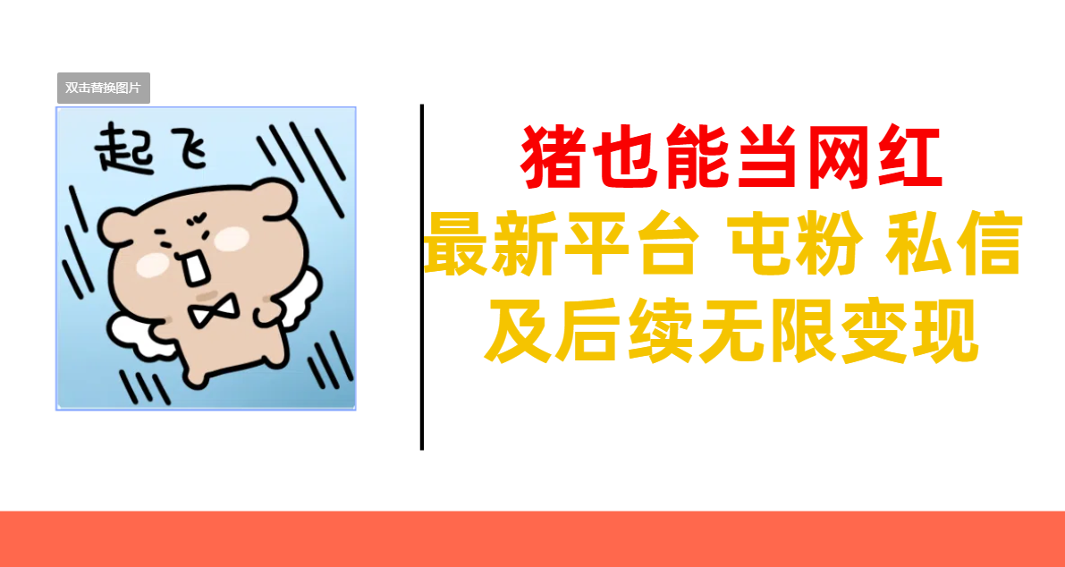猪也能当网红-最新平台 屯粉 交流 私信 及后续无限变现副业工作-副业资源站-副业项目-创业项目-搞钱项目个人副业工作资源分享