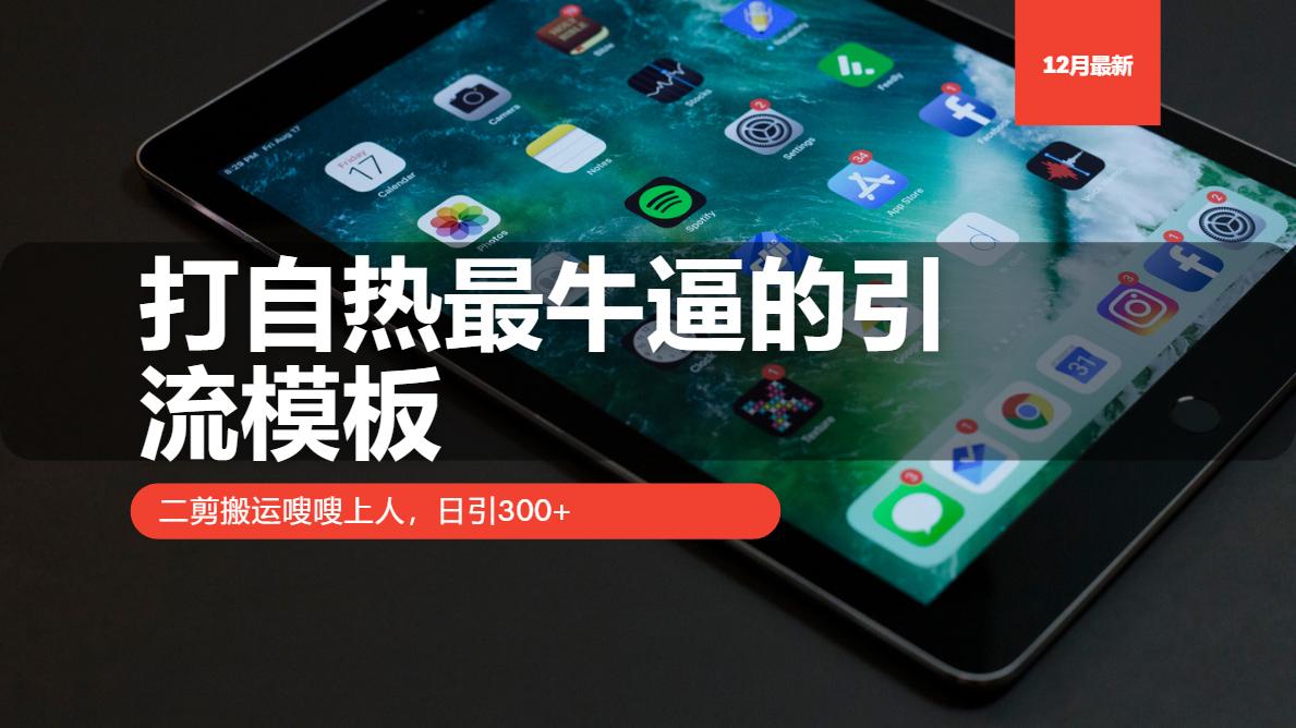 打自热最牛逼的引流模板，日引300+，二剪搬运嗖嗖上人副业工作-副业资源站-副业项目-创业项目-搞钱项目个人副业工作资源分享