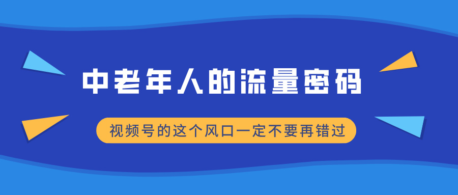 中老年人的流量密码，视频号的这个风口一定不要再错过，小白轻松月入过万副业工作-副业资源站-副业项目-创业项目-搞钱项目个人副业工作资源分享