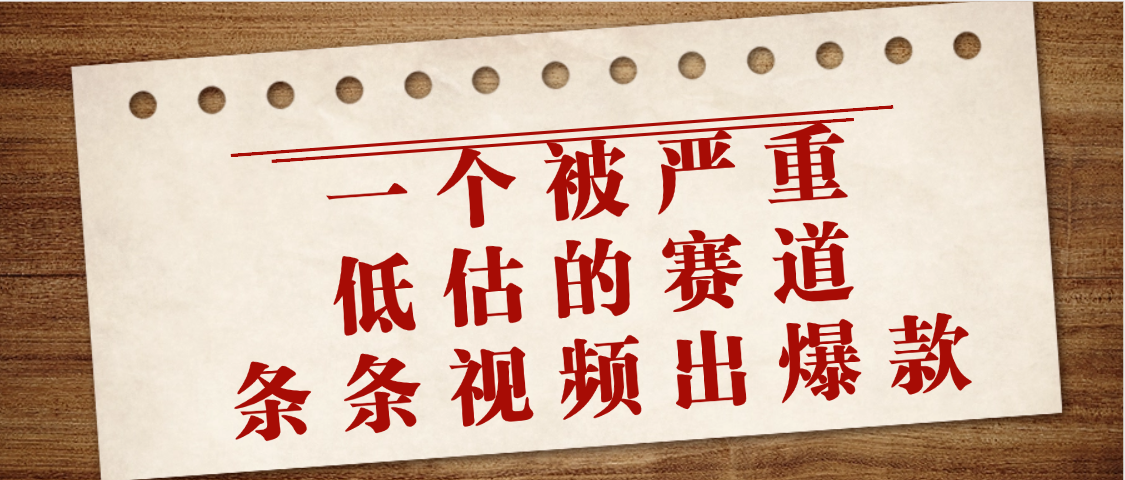 一个被严重低估的赛道，条条视频出爆款，一个月变现3万+副业工作-副业资源站-副业项目-创业项目-搞钱项目个人副业工作资源分享
