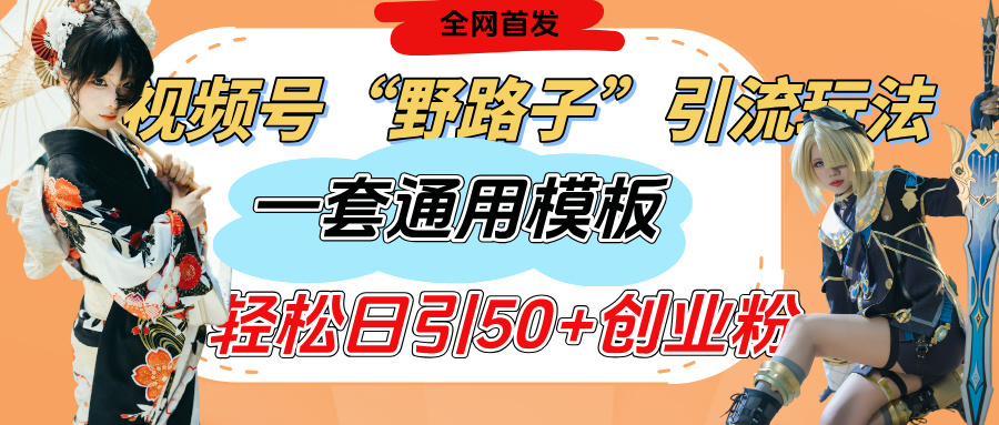 视频号“野路子”玩法，评论区疯狂截流，一套模板单日单号引流50+创业粉副业工作-副业资源站-副业项目-创业项目-搞钱项目个人副业工作资源分享