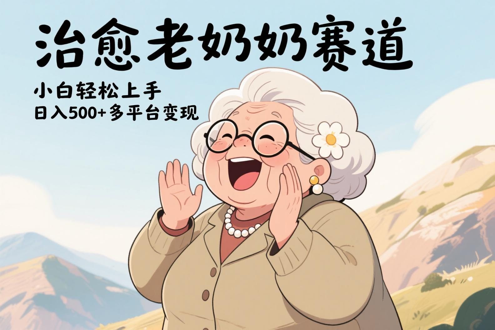 视频号治愈老奶奶赛道，小白轻松上手，日入500+多平台变现副业工作-副业资源站-副业项目-创业项目-搞钱项目个人副业工作资源分享