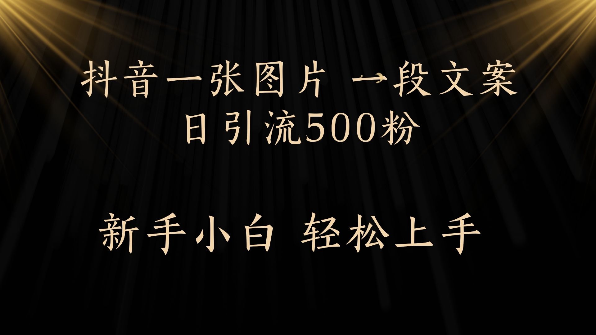 每天2分钟，抖音一张图片 一段文案日引流500粉副业工作-副业资源站-副业项目-创业项目-搞钱项目个人副业工作资源分享