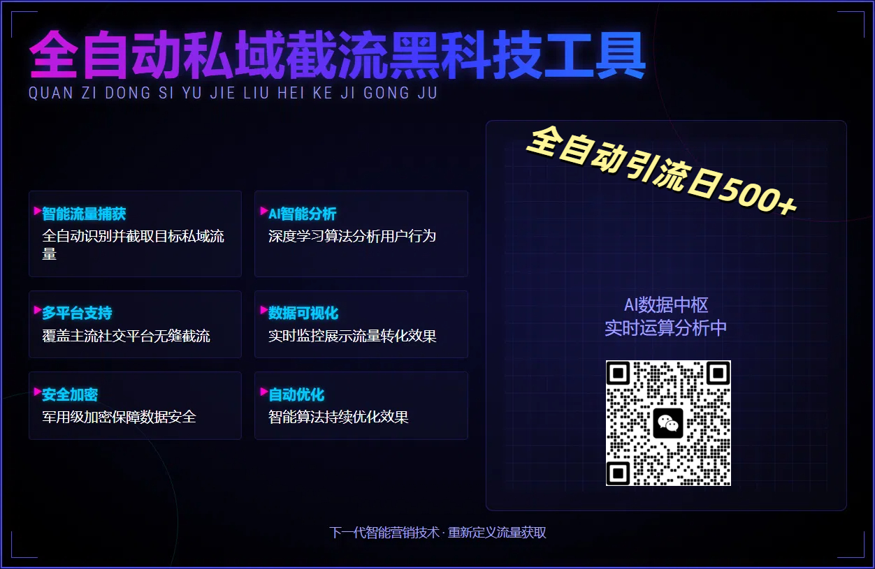 全自动私域截流黑科技工具——全自动引流日500+副业工作-副业资源站-副业项目-创业项目-搞钱项目个人副业工作资源分享