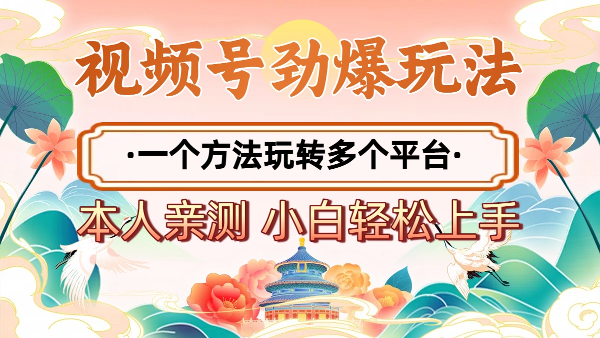 2025年视频号劲爆玩法，一个方法玩转多个平台 小白也能轻松上手副业工作-副业资源站-副业项目-创业项目-搞钱项目个人副业工作资源分享